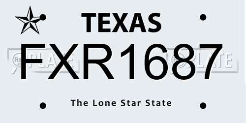 FXR1687 Texas License Plate