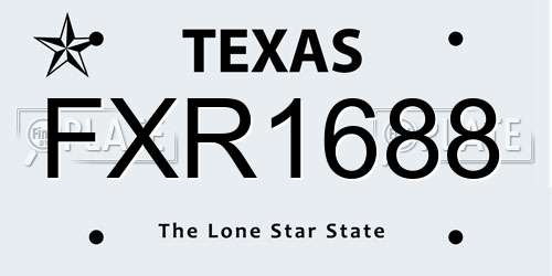FXR1688 Texas License Plate
