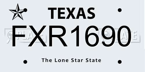 FXR1690 Texas License Plate