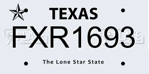 FXR1693 Texas License Plate