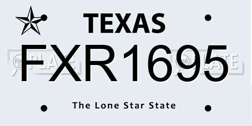 FXR1695 Texas License Plate