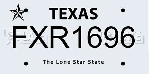 FXR1696 Texas License Plate