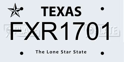 FXR1701 Texas License Plate