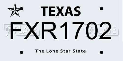 FXR1702 Texas License Plate