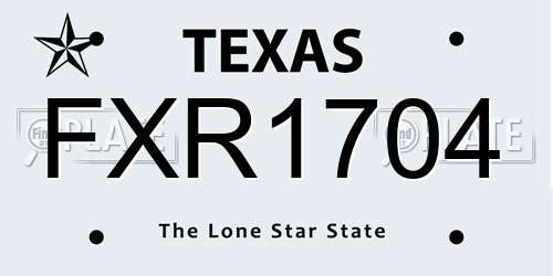 FXR1704 Texas License Plate
