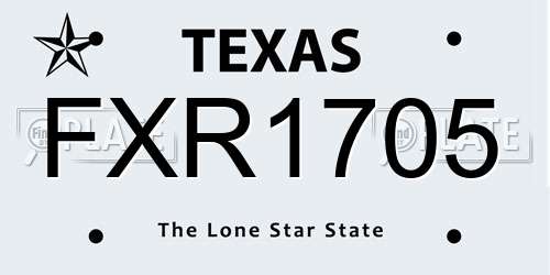 FXR1705 Texas License Plate