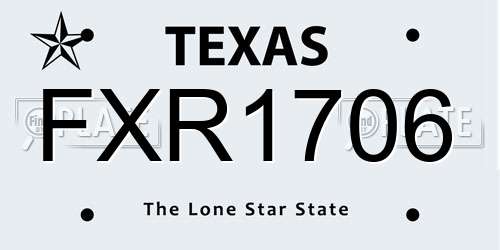 FXR1706 Texas License Plate