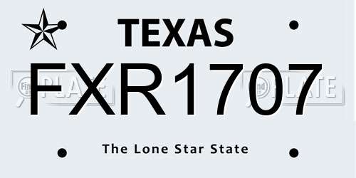 FXR1707 Texas License Plate