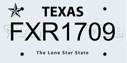 FXR1709 Texas License Plate