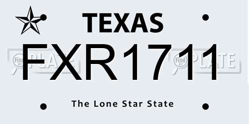 FXR1711 Texas License Plate
