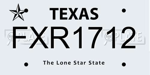 FXR1712 Texas License Plate
