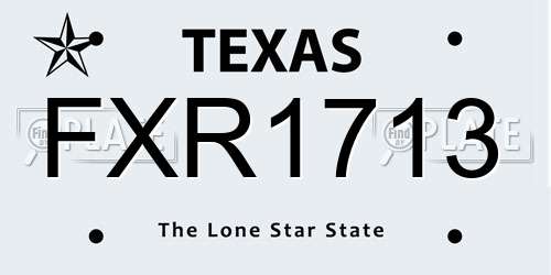 FXR1713 Texas License Plate