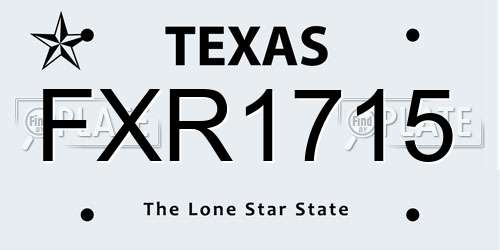 FXR1715 Texas License Plate