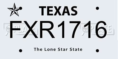 FXR1716 Texas License Plate