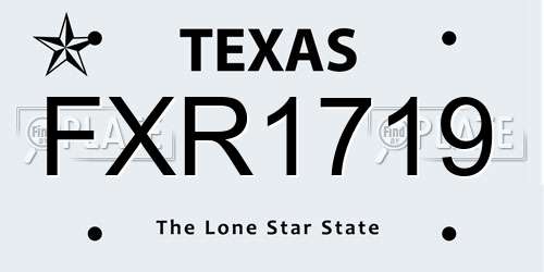 FXR1719 Texas License Plate