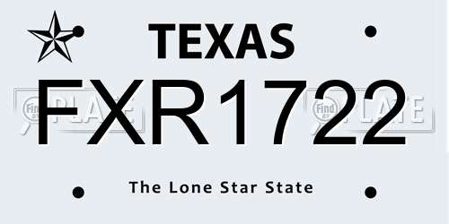 FXR1722 Texas License Plate