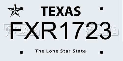 FXR1723 Texas License Plate