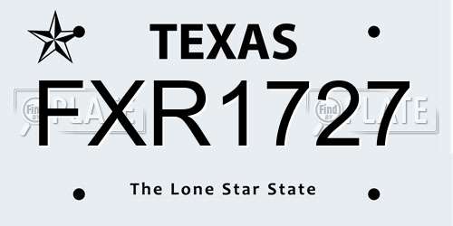 FXR1727 Texas License Plate