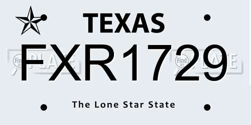 FXR1729 Texas License Plate