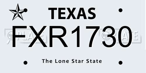 FXR1730 Texas License Plate