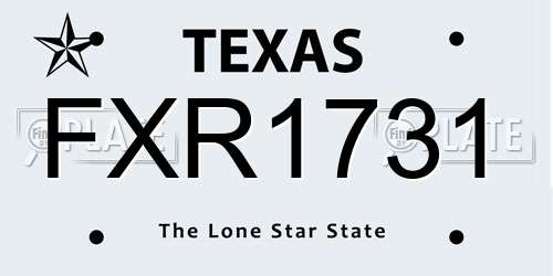 FXR1731 Texas License Plate