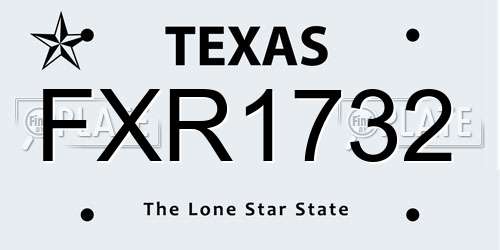 FXR1732 Texas License Plate