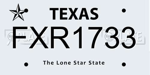 FXR1733 Texas License Plate