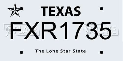 FXR1735 Texas License Plate