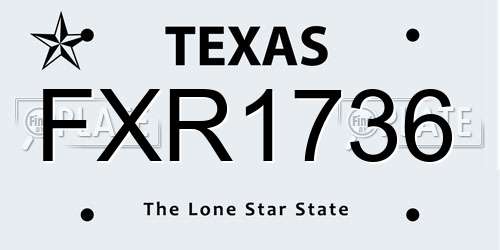 FXR1736 Texas License Plate
