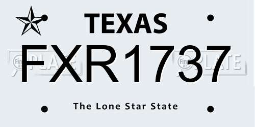 FXR1737 Texas License Plate