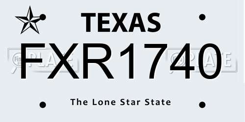 FXR1740 Texas License Plate