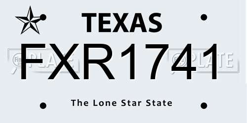 FXR1741 Texas License Plate
