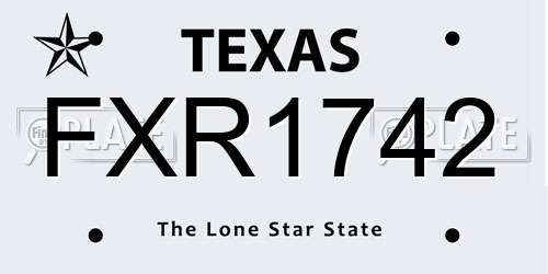 FXR1742 Texas License Plate