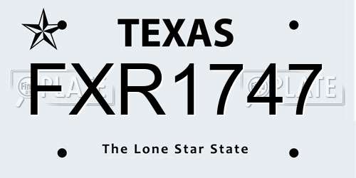 FXR1747 Texas License Plate