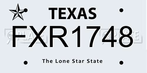 FXR1748 Texas License Plate