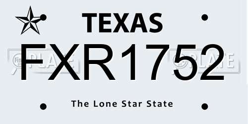 FXR1752 Texas License Plate