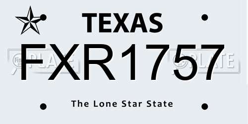 FXR1757 Texas License Plate