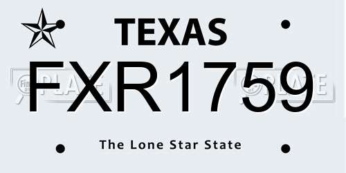 FXR1759 Texas License Plate
