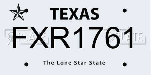 FXR1761 Texas License Plate