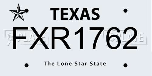 FXR1762 Texas License Plate