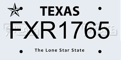 FXR1765 Texas License Plate