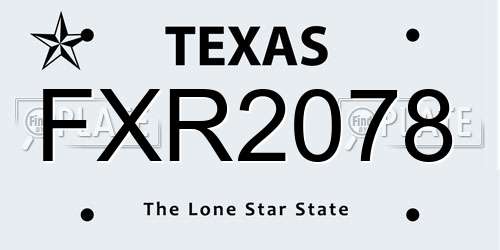 FXR2078 Texas License Plate