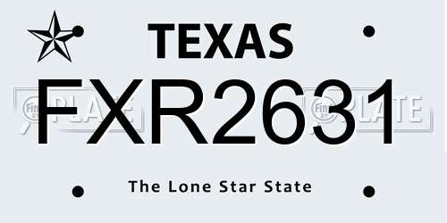 FXR2631 Texas License Plate
