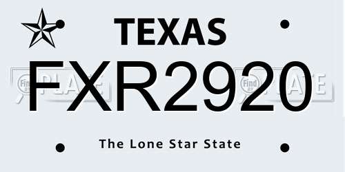 FXR2920 Texas License Plate