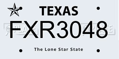 FXR3048 Texas License Plate