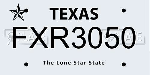 FXR3050 Texas License Plate