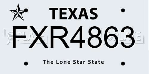 FXR4863 Texas License Plate