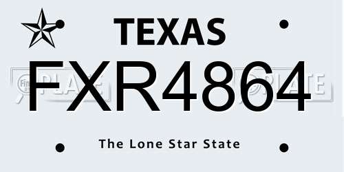 FXR4864 Texas License Plate