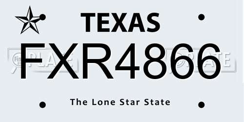 FXR4866 Texas License Plate