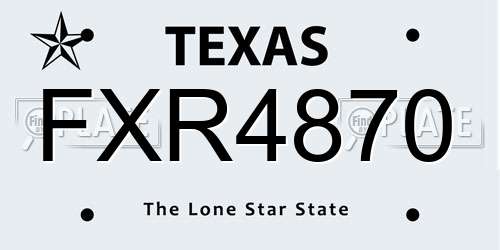 FXR4870 Texas License Plate